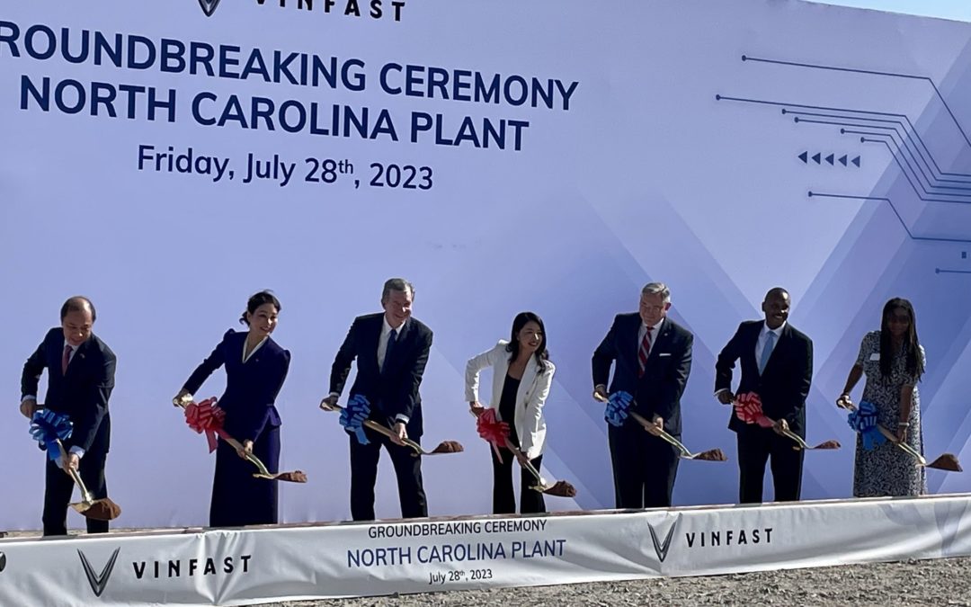 Rep. Reives, Gov. Cooper break ground at vinfast plant ceremony in Moncure