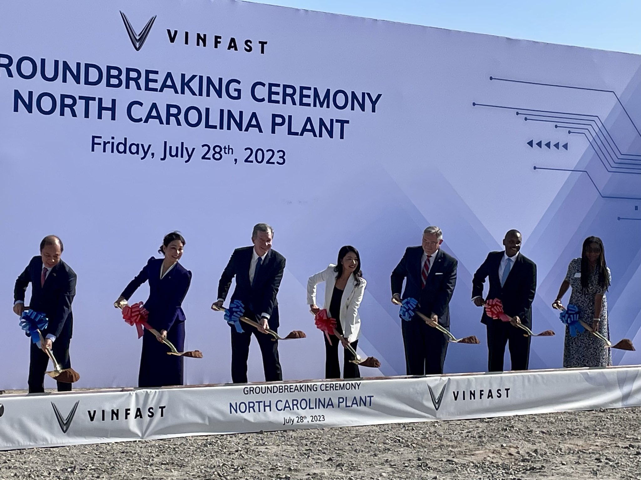 Rep. Reives, Gov. Cooper break ground at vinfast plant ceremony in ...